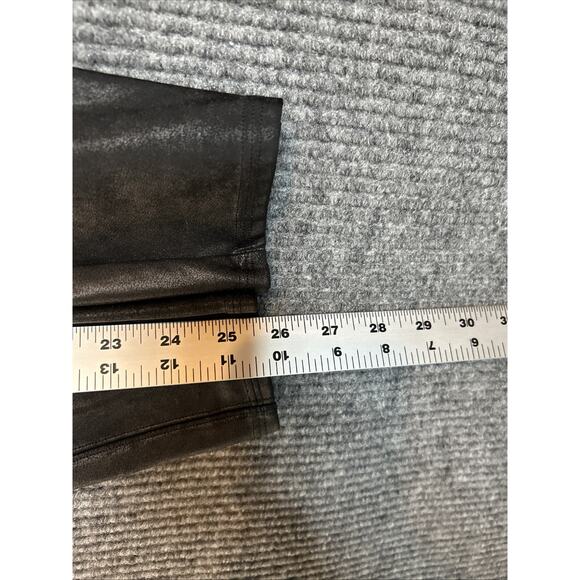 Spanx Women's Leggings Sz Small Petite Black Faux Leather Ankle Pull-On Stretch - Picture 5 of 8